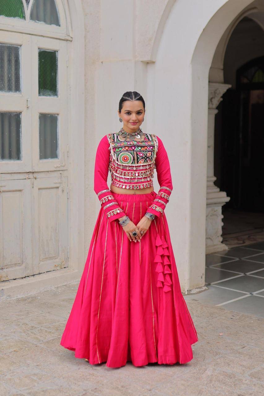 NAVRATRI LW 7145 Roman Pink Latest lehenga choli supplier